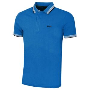 Hugo Boss Mens Paddy Stripe Cotton Fabric Regular Fit Golf Polo Shirt