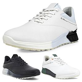 Ecco Mens 2024 M S Three Leather Waterproof Spikeless Golf Shoes