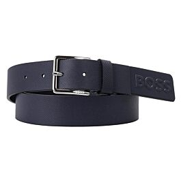 Hugo Boss Mens Ther Metal Buckle Tanned Cow Leather Golf Belt