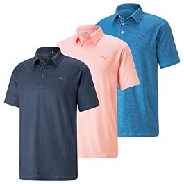 Puma Golf Mens Cloudspun Primary Wicking UPF 40 Polo Shirt