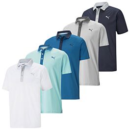 Puma Golf Mens Gamer Wicking Fabric Regular Fit Polo Shirt