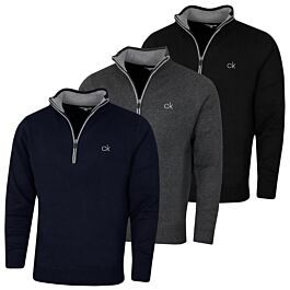 Calvin Klein Mens 2024 Lined Chunky Lined Stretch 1 2 Zip Sweater