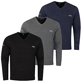 Callaway Golf Mens 2024 Odyssey LS V-Neck 12 Gauge Embroidered Sweater