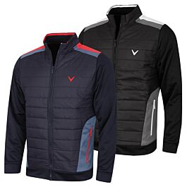 Callaway Golf Mens Racer Mixed Media Quilted Puffer Jacket