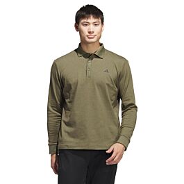 adidas Golf Mens Essentials Heathered Long Sleeve Polo Shirt