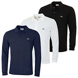 Lacoste Mens 2024 Classic Cotton Long Sleeve L1312 Polo Shirt
