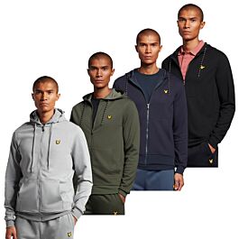 Lyle & Scott Mens Full Zip Fly Ribbed Wicking Fleece Hoody 