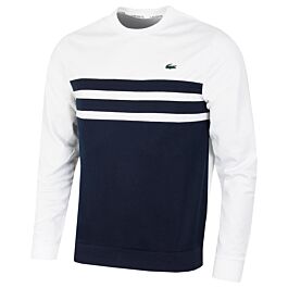Lacoste striped sleeve store crew sweater