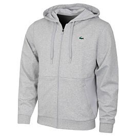 Lacoste Mens SH9676 Full Zip Ribbed Cuffs Hooded Sweatshirt Hoody