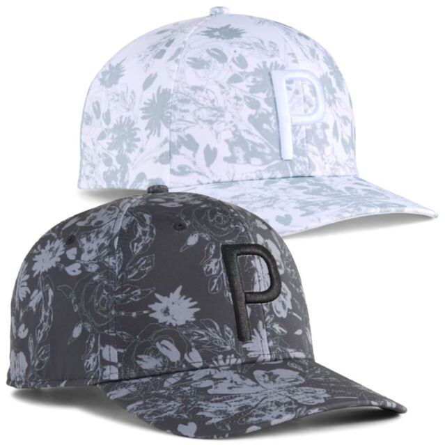 Puma Golf Mens 2025 Roses Tech Moisture Wicking Thick Brim Pre-Curved Golf Cap
