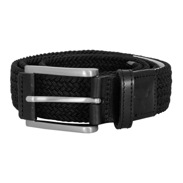 Puma Golf Mens Jackpot Braided Debossed Cat Logo Belt