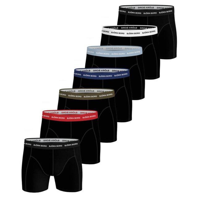 Bjorn Borg Mens Essential 7 Pack Mid Rise Stretch Boxer Briefs