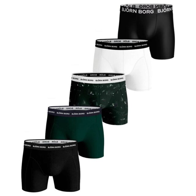 Bjorn Borg Mens Essential 5-Pack Cotton Stretch Boxer Briefs
