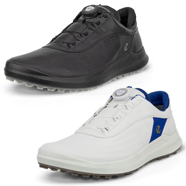 Ecco Mens 2025 Core Low-Cut BOA Waterproof Leather Spikeless Golf Shoes