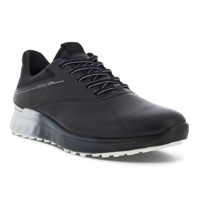 Ecco Mens 2024 M S Three Leather Waterproof Spikeless Golf Shoes