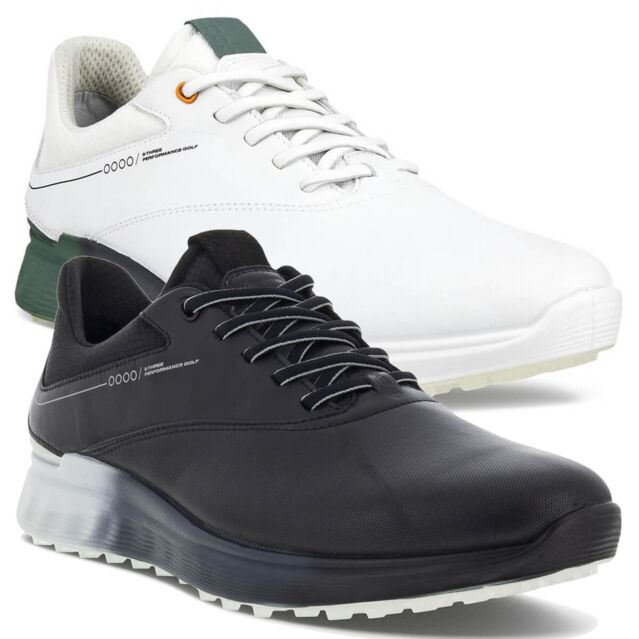 Ecco 2024 M S-Three Leather Waterproof Spikeless Breathable Golf Shoes