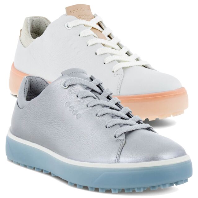 Ecco Womens Golf Tray Hydromax Water Resistant Leather Golf Shoes