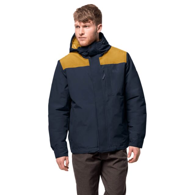 Jack Wolfskin Men Oakwood Texapore Waterproof Wool Blend Jacket 