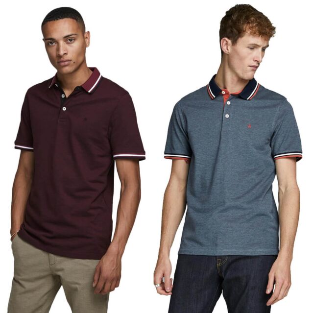 Jack & Jones Mens Classic Pique Knit Short Sleeve Cotton Polo Shirt