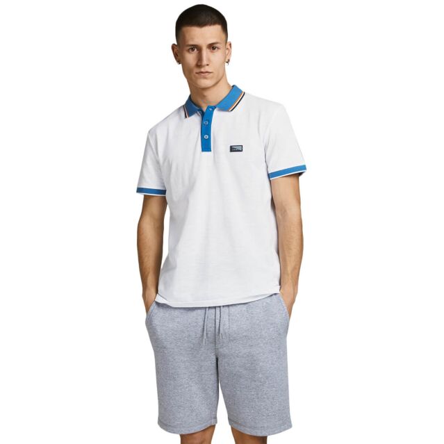 Jack & Jones Mens Turk Contrast Textured Pique Short Sleeve Polo Shirt