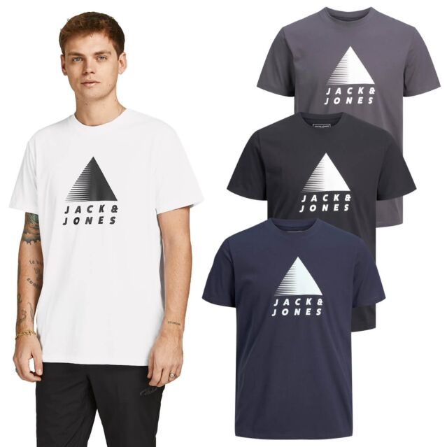 Jack & Jones Mens Scully Logo Short Sleeve Crew Neck Regular Fit T-Shirt