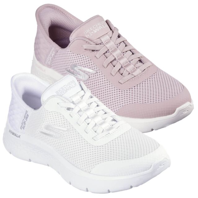 Skechers Womens 2025 Go Walk Flex Cushioned Stretch Lace Slip-Ins Trainers
