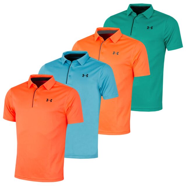 Under Armour Mens Golf Tech Wicking Textured Soft Light Polo Shirt