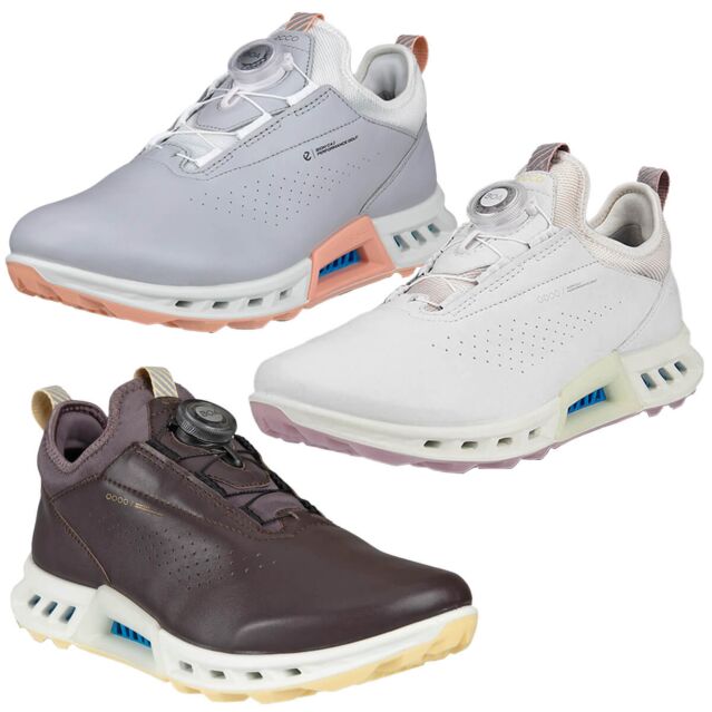 Ecco Womens 2025 BIOM C4 Full Grain Leather Waterproof Boa Spikeless Golf Shoes