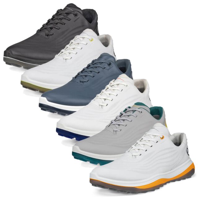Ecco Mens 2025 LT1 M Lace Up Waterproof Spikeless Full Grain Leather Golf Shoes