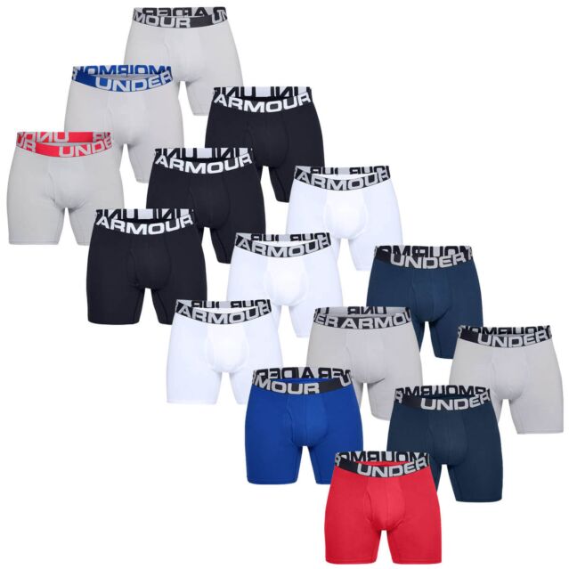 Under Armour Mens Charged Cotton 6In 3 Pack Soft Stretch Performance Boxers