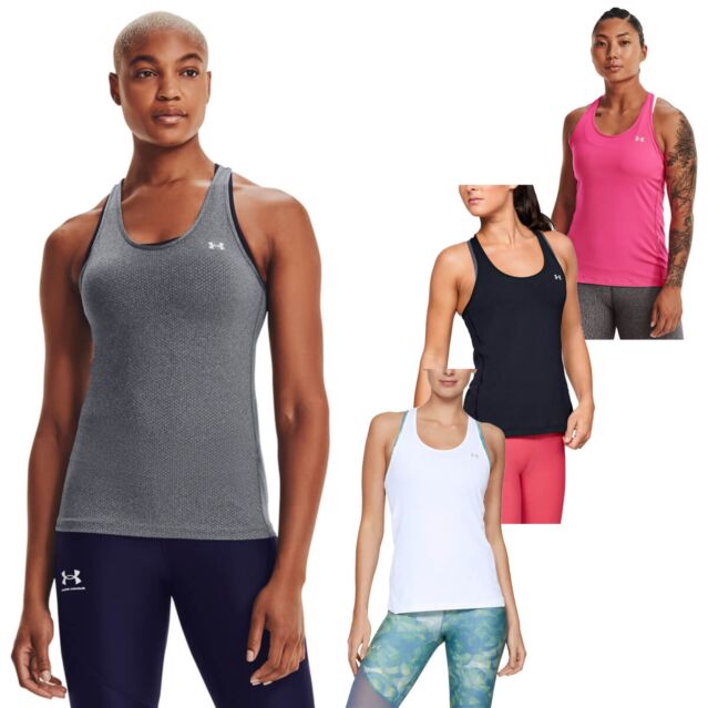 Under Armour Womens UA HG Armour Racer Tank Wicking Sleeveless T-Shirt