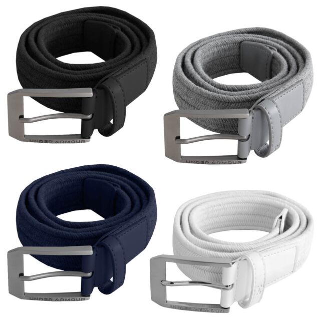 Under Armour Mens Braided Stretch Webbing Leather Ends Golf Belt