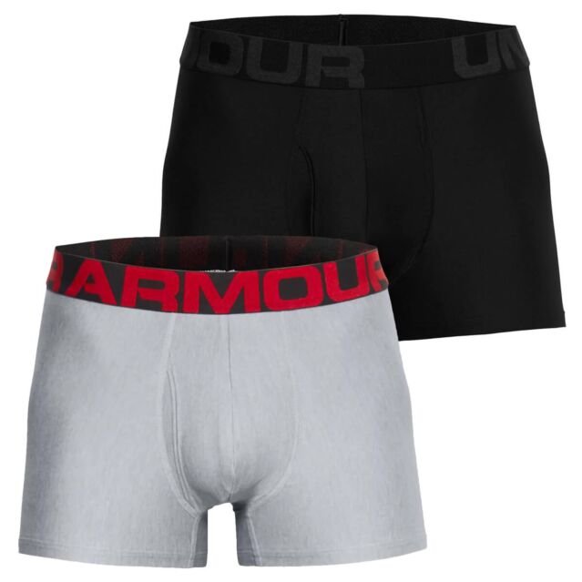 Under Armour Mens UA Tech 3 Inch 2 Pack Moisture Wicking Boxer Briefs