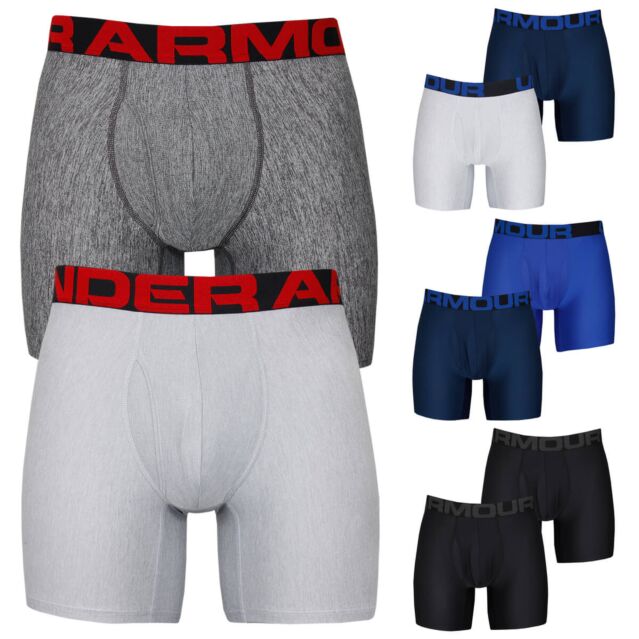 Under Armour Mens Tech 6in Moisture Wicking 4-Way Stretch (2 Pack) Boxers