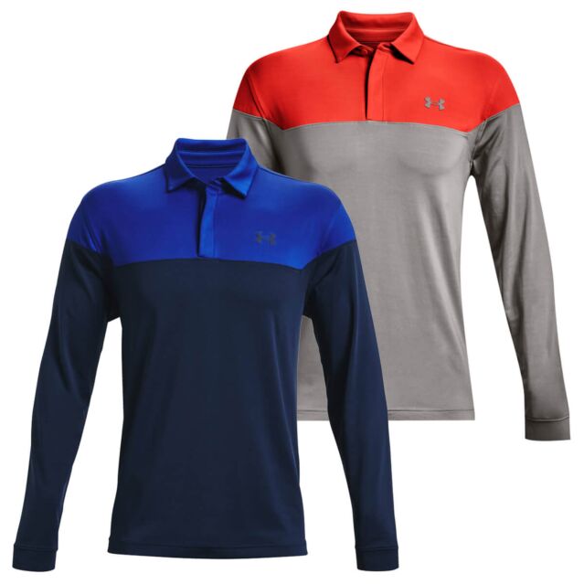 Under Armour Mens Long Sleeve Playoff Novelty Wicking Golf Polo Shirt