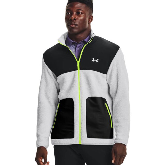 Under Armour Mens Sweaterfleece Pile Textured Sherpa Full Zip Golf Jacket