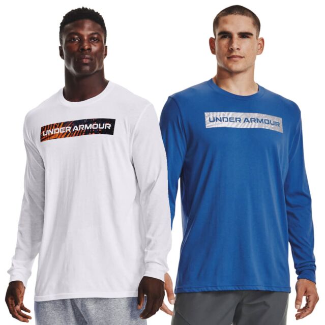 Under Armour Mens Wordmark Fill Printed Quick Drying Long Sleeve T-Shirt