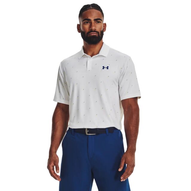 Under armour collarless golf shirts deals