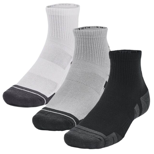 Under Armour Unisex 2025 Performance Tech 3-Pack Moisture Wicking Quarter Socks