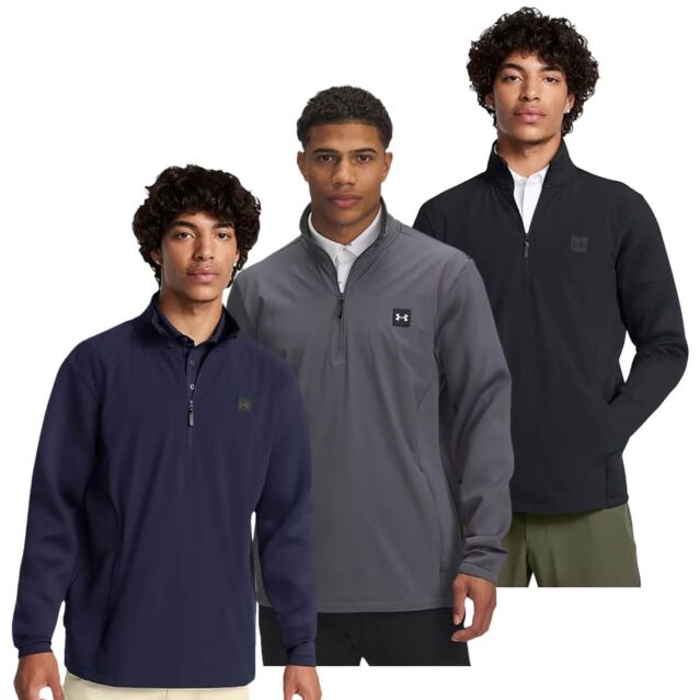 Under Armour Mens 2025 Breathable Soft Drive Pro Storm Hybrid 1/2 Zip Sweater