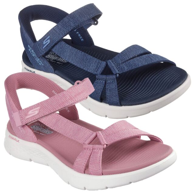 Skechers Womens 2025 Go Walk Flex Illuminate Sporty Easy Fit Slip-Ins Sandals