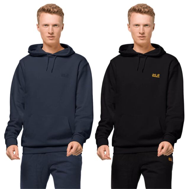 Jack Wolfskin Mens Essential Organic Cotton Soft Feel Comfort Hoody