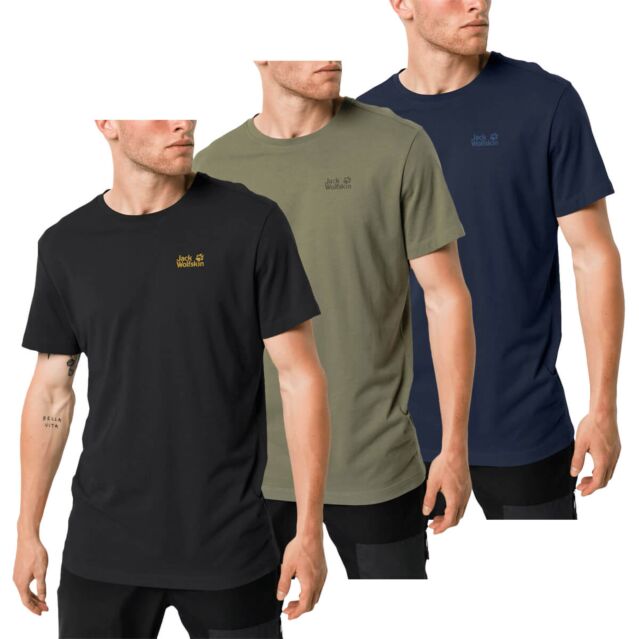 Jack Wolfskin Mens Essential Cotton Blend Short Sleeve Lightweight T-Shirt
