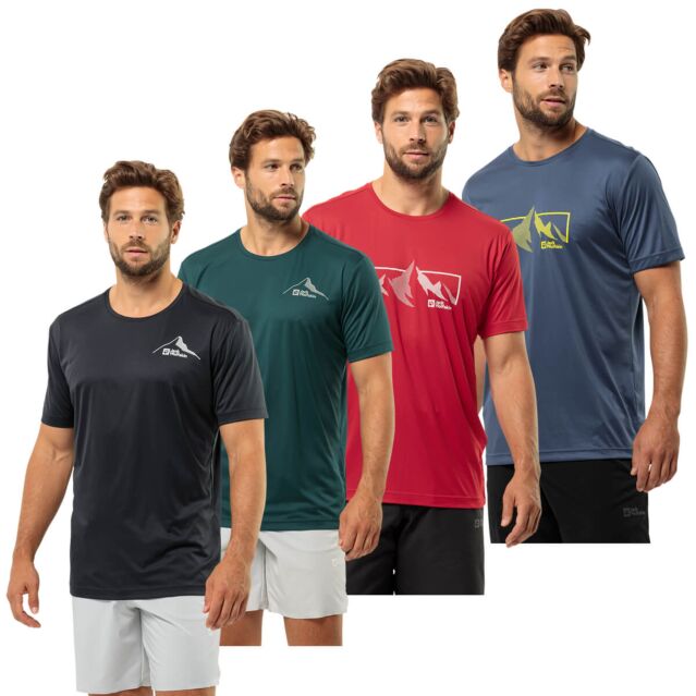 Jack Wolfskin Mens Peak Graphic Quick Drying Breathable Functional T-Shirt