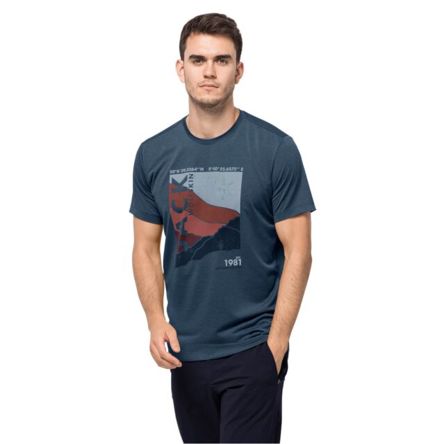Jack Wolfskin Mens Crosstrail Graphic T Lightweight Quick Dry T-Shirt