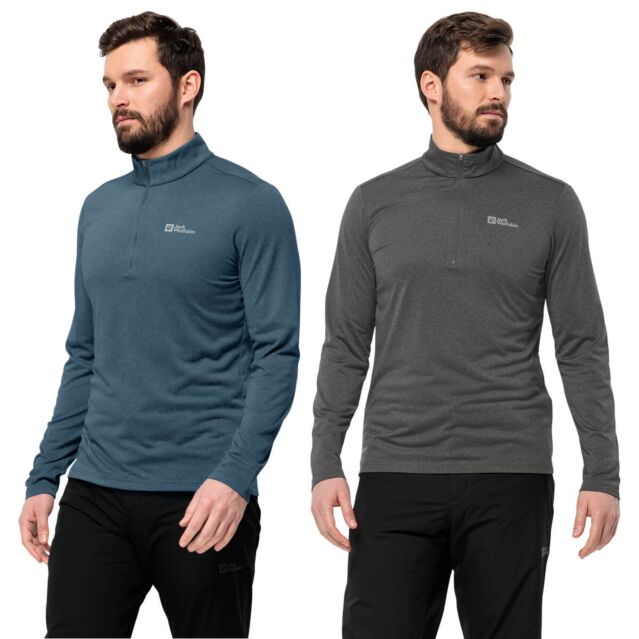 Jack Wolfskin Mens Sky Thermal Half Zip Moisture Wicking Baselayer Sweater