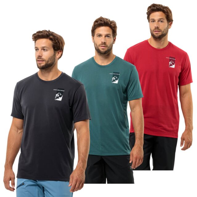 Jack Wolfskin Mens Vonnan Short Sleeve Moisture Wicking Graphic T-Shirt