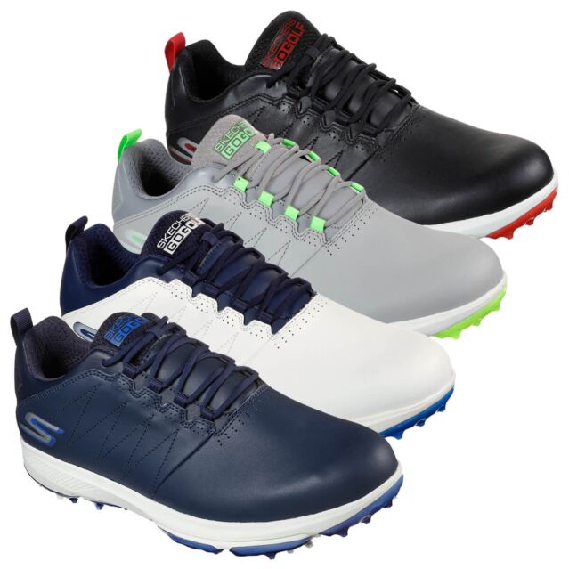 Skechers Mens Pro 4 Legacy Waterproof Spiked Leather Comfort Golf Shoes