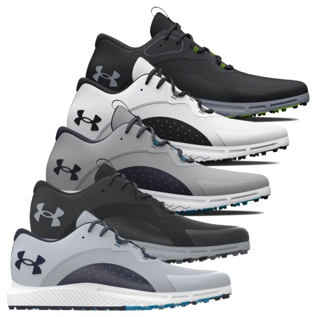 Under Armour Mens 2024 Charged Draw 2 Cushioned Breathable Spikeless Golf Shoes