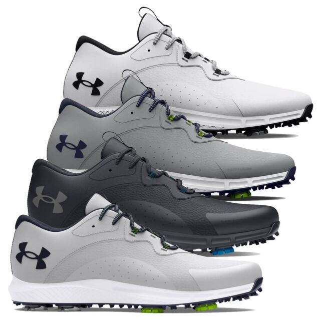 Under Armour Mens 2024 Charged Draw 2 Waterproof Wide Fit Spikeless Golf Shoes